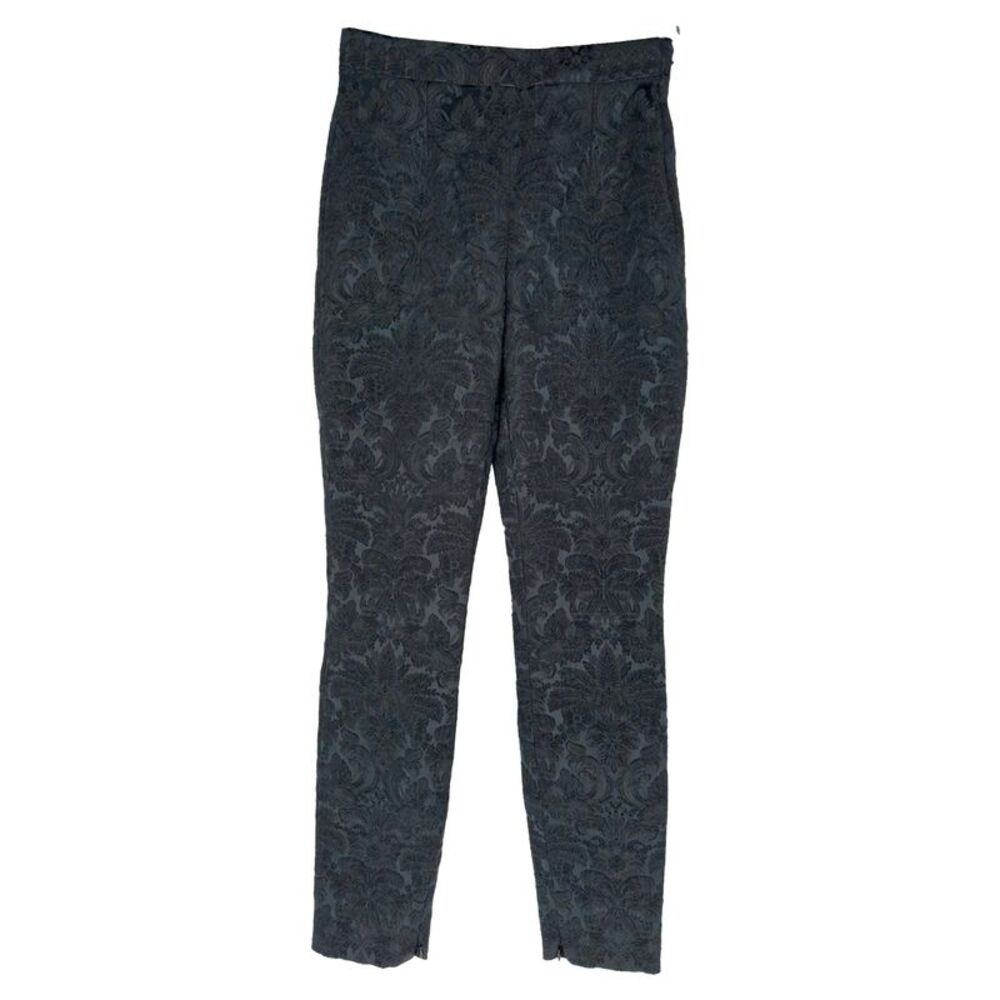 Dolce & Gabbana Floral Jacquard Trousers in Black Polyester